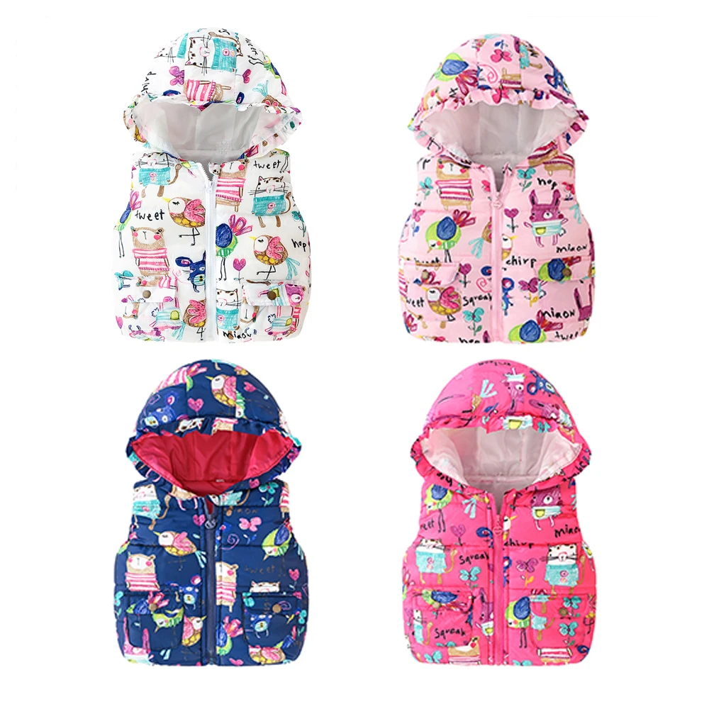 

Kid Heavy Coat Active Vest Autumn Outdoor Children Coat Winter Warm Print Outerwear Vest Jacket Sport School