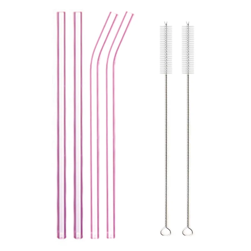 Eco-Friendly Multi-Color Glass Straws Set - Reusable and Healthy Drinking Straws