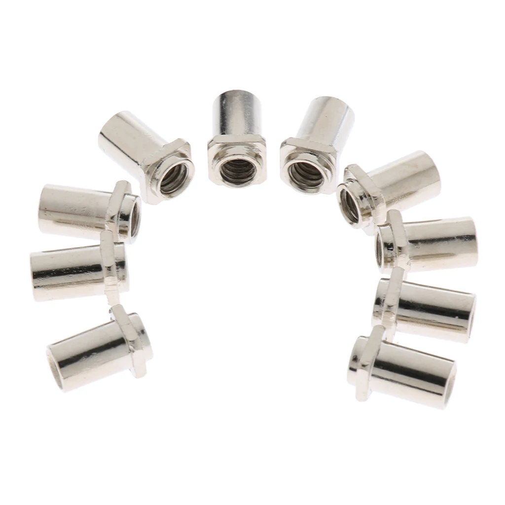 10 Pcs Chrome Thread Swivel Nuts Drum Lug Swivel Nuts for Tom Drum Lug Replacement Parts Accessory