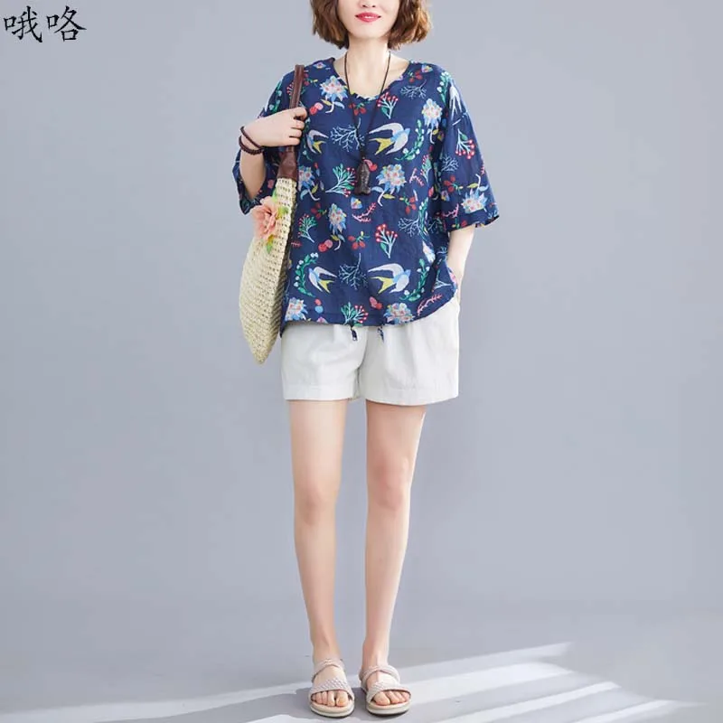 

Plus Size Linen Art Print Women Tshirt 2020 Summer Cotton Vogue Stranger Things T Shirt Large Size Harajuku Funny T-Shirt Femme