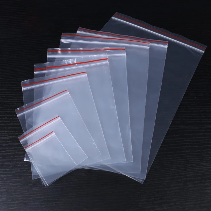 100/200/300 шт. пакеты с застежкой zip lock мешок молнией яркого цвета Многоразовые