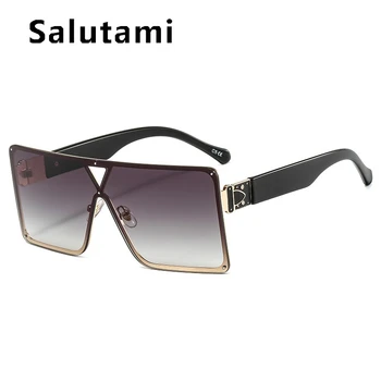 

2020 Fashion Brand Oversize One Piece Square Sunglasses For Men Vintage Uv400 Hip Hop Sun Glasses Women Cool Eyewear Black Brown