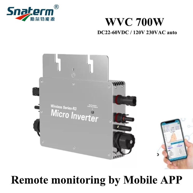 Ailao Wechselrichter 600w, MPPT-Mikro-Solar-Wechselrichter, 600w  Wechselrichter mit WiFi-Handy-Überwachungssystem, WVC-600W