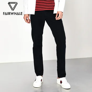 

Mark Fairwhale Men Fashion Casual Long Pants Simple Slim Button Zipper Pockets Black Pants Men 717422012062