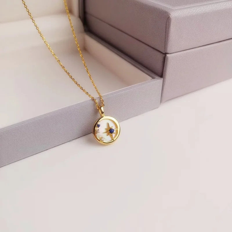 Японская Корейская звезда мать моллюски 18k золото свет роскошное ожерелье