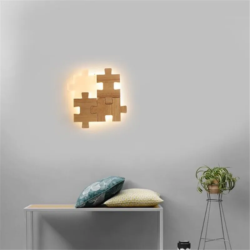 Nordic Puzzle LED Wall Lamp Creative Modern Living Room Study Lamp Children
