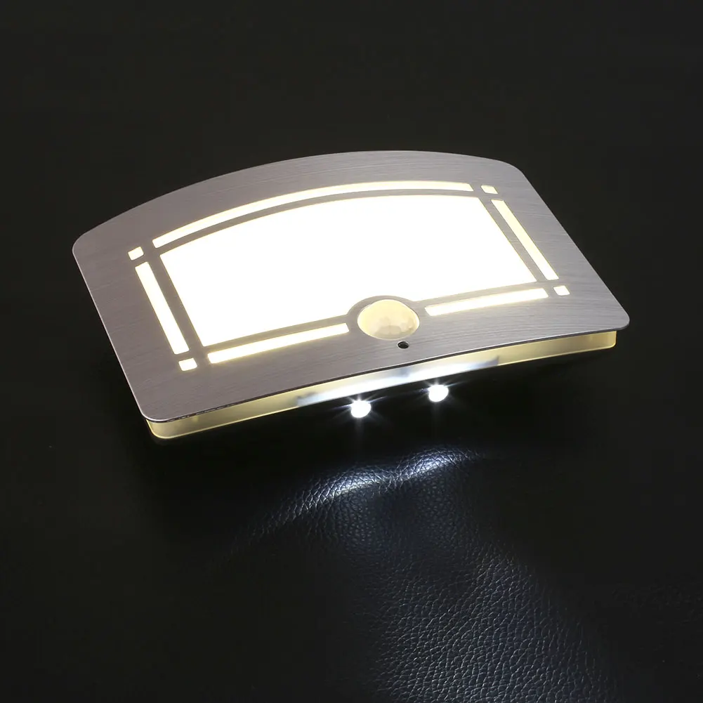 Body Motion Sensor Activated Battery LED Wall Lamp Light Outdoor Balcony