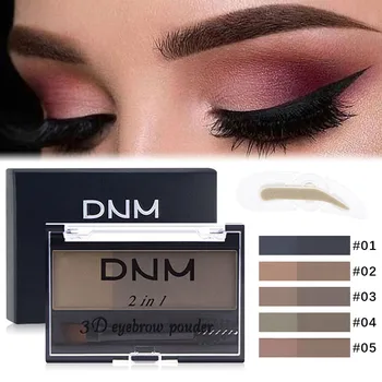 

Double Color Eyebrow Powder Makeup Palette Lazy Eyebrow Powder With Eyebrow Brush Waterproof Natural Cosmetics #YJ2