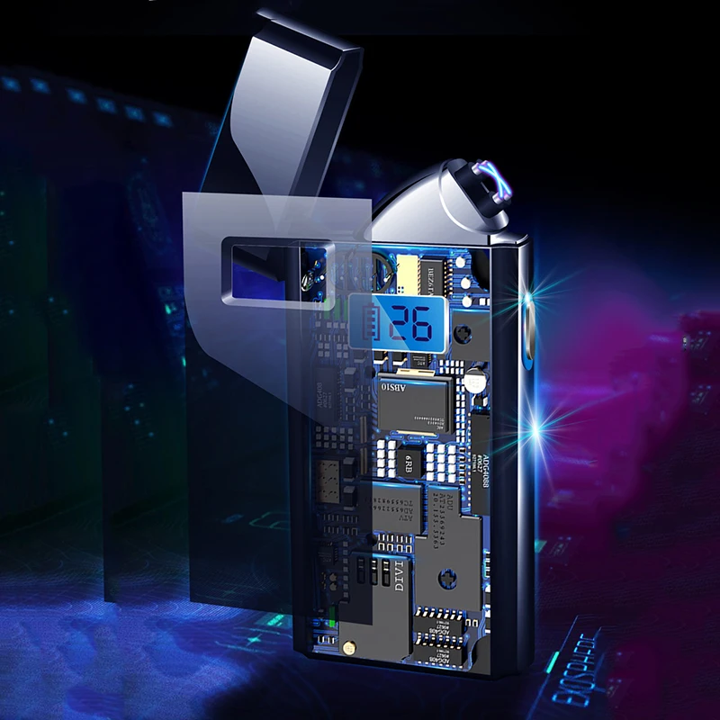 Chiclits Новая электрическая зажигалка с Мощный светодиодный дисплей usb зарядка Зажигалка Ветрозащитная для Плазменно-дуговой гаджет с зажигалкой для мужчин