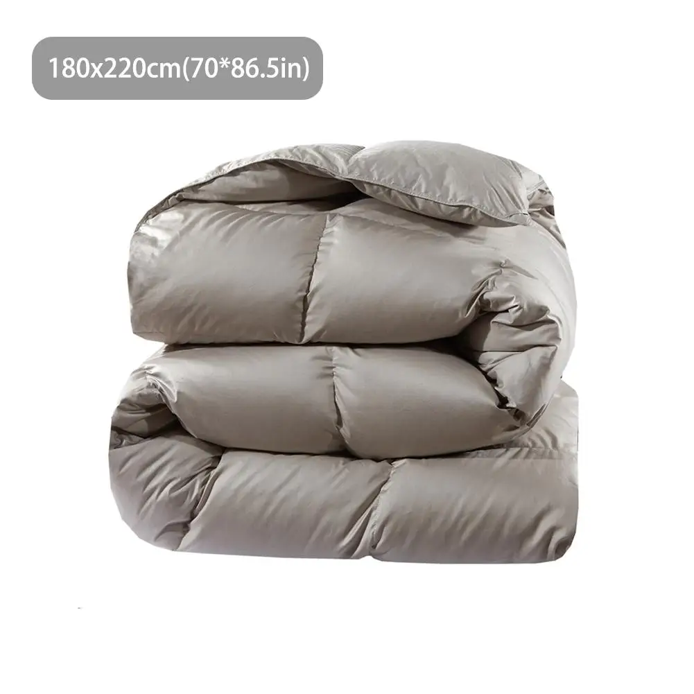 1.8m x 2.2m Gray Теплое зимнее утепленное одеяло/пуховое одеяло/стеганое одеяло, пуховая ткань, микрофибра, наполнитель, моющийся Комплект постельного белья, альтернативное пуховое одеяло для дома - Цвет: 1.8m x 2.2m Gray
