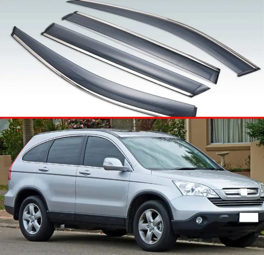 

For Honda CRV CR-V 2007 2008 2009 2010 2011 Plastic Exterior Visor Vent Shades Window Sun Rain Guard Deflector 4pcs