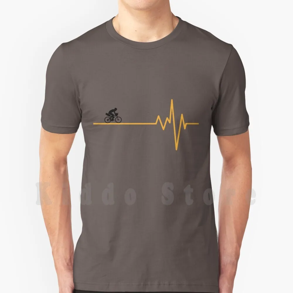 Bikepacking Heartbeat T Shirt Stampa Per Uomo Cotone New Cool Tee Bikepacking Viaggi Ciclismo Gravelbike Mountain Bike Road Bike