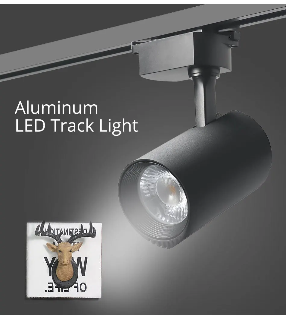 20W Track Lights 200-240V COB White Home Shop Night Lighting Track Light Spotlights Modern Aluminnum LED Rail Fixture Lamps   (3)