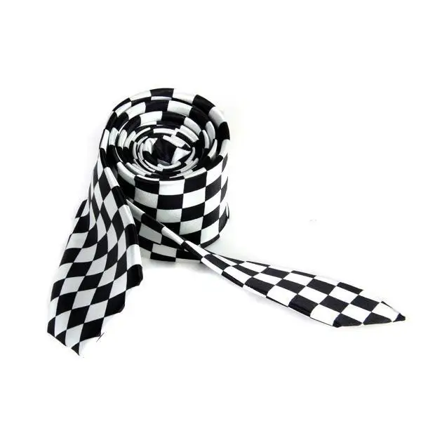 Men Women Formal Suit Casual Wear Black White Plaid Checkered Necktie Fashion Clothing Accessory Gift