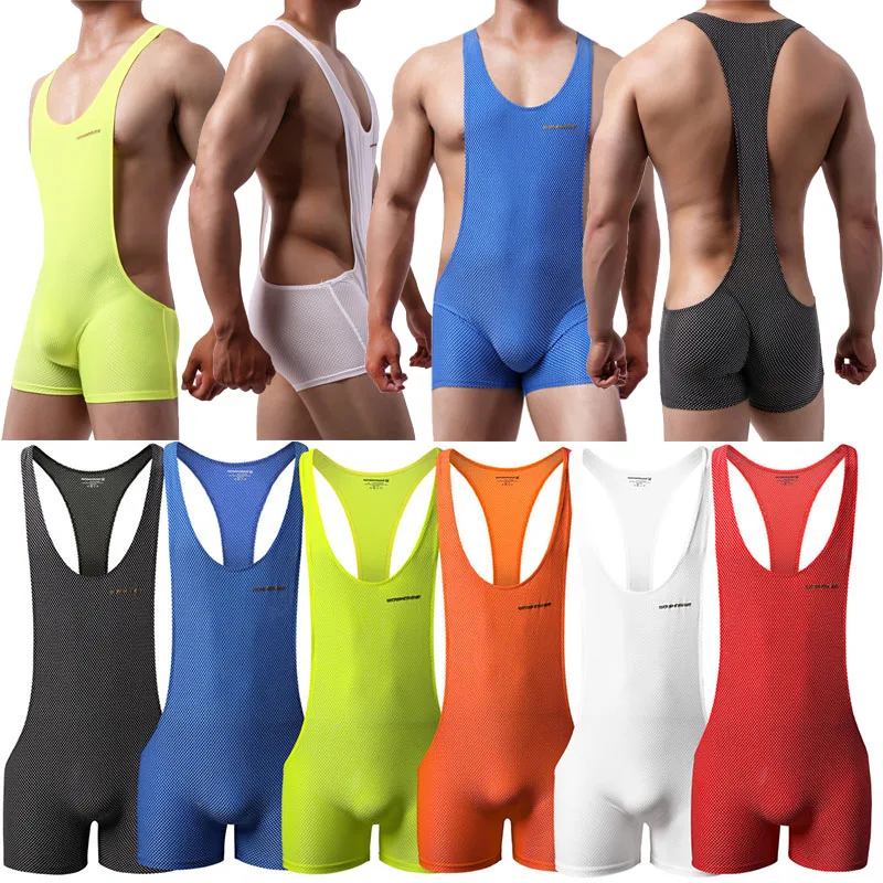 Men Undershirts Shorts Sexy Leotard Sports Fitness Shaperwear Wrestling Singlet Jumpsuits Underwear Mankini Suspender Bodysuits men underwear