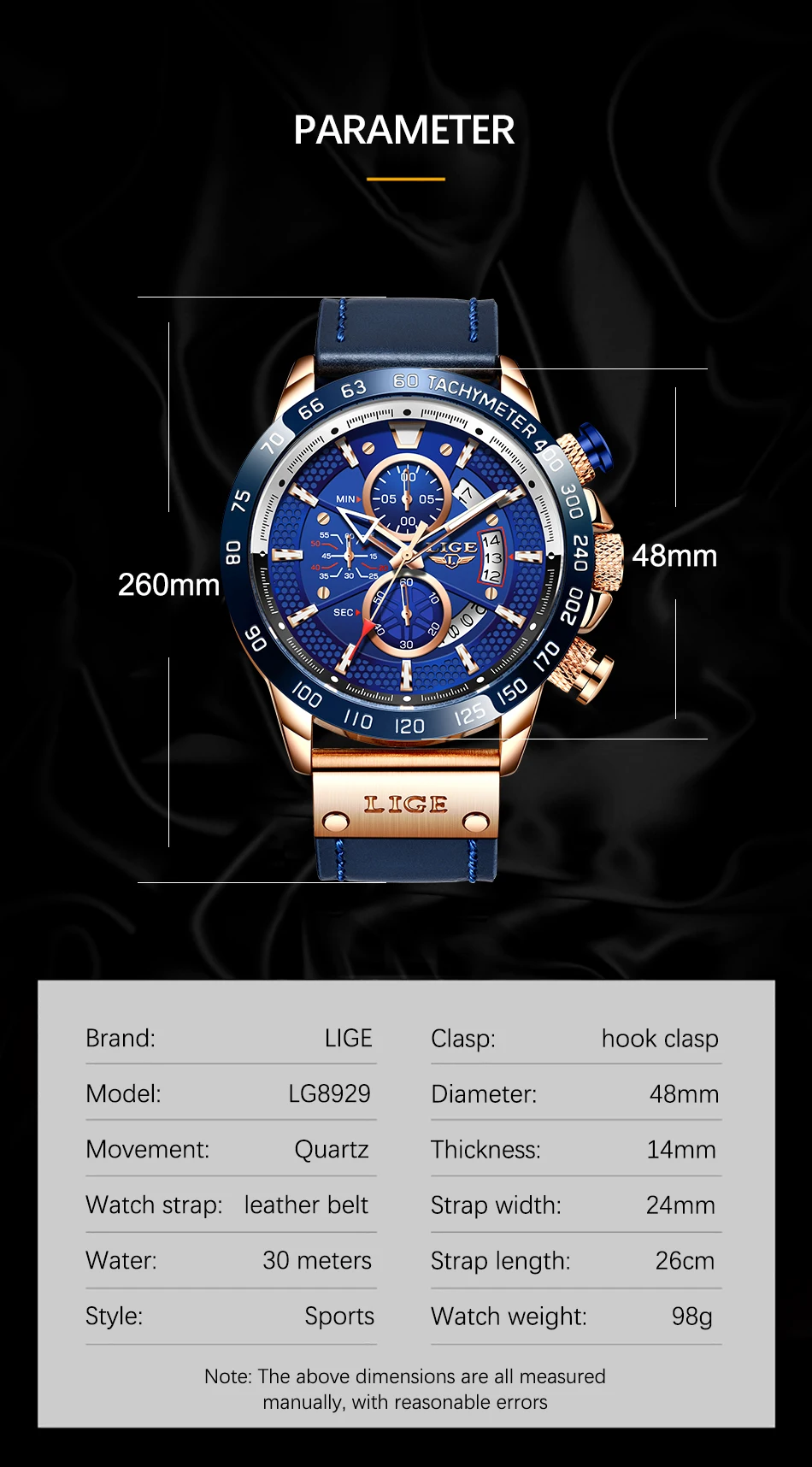 LIGE 8929 Men Quartz Watch description image 7