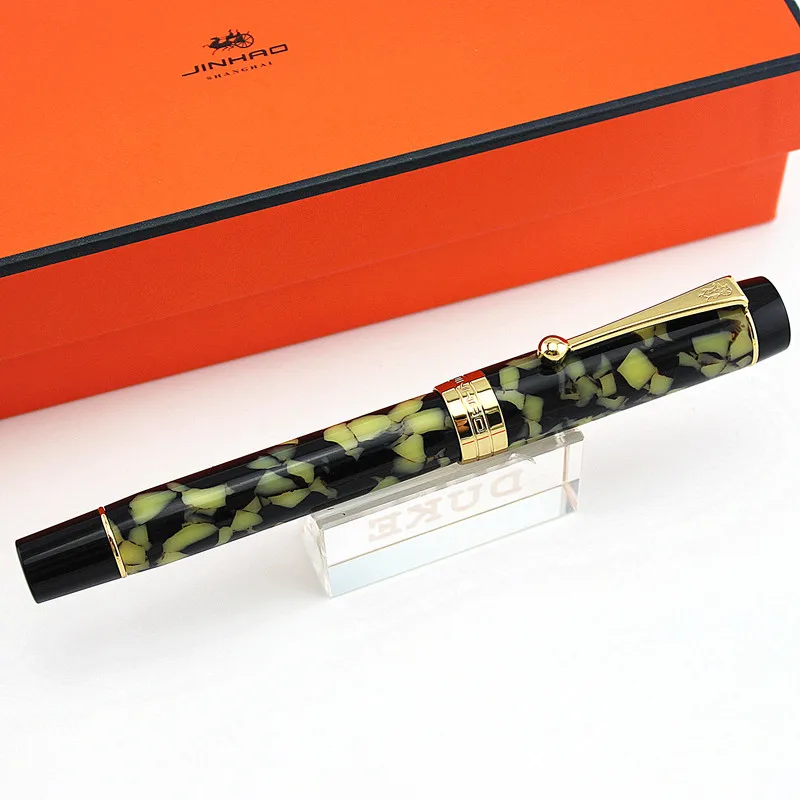 Jinhao 100 Centennial каучуковая перьевая ручка 18KGP средний/зеркальный 0 6/1 2 мм Золотой