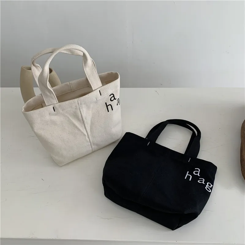 

Canvas Handbag Korean Letter Printing Large Capacity Simple Casual Female Simple