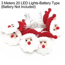 

LED Christmas String Light Decorations Santa Snowman Elk Lights Christmas Tree Pendant Ornaments Xmas New Year Home Decor 2022