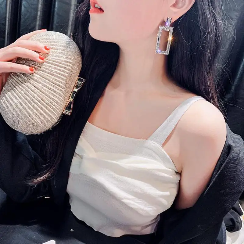 2020Net красные ювелирные изделия геометрические прямоугольные полные серьги