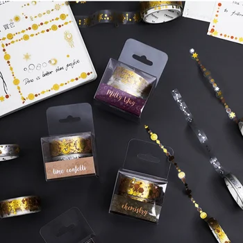 

3pcs PET Gold Silver Color Adhesive Tape Set Movement Music Note Snowflake Adhesive Stickers A6747