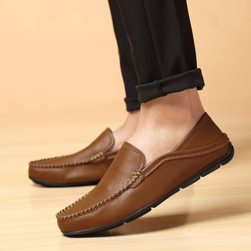 Genuine Leather Shoes Men Breathable Men's Moccasins Soft Loafers Men's Leather Shoes Summer Sneakers Men Zapatos De Hombre