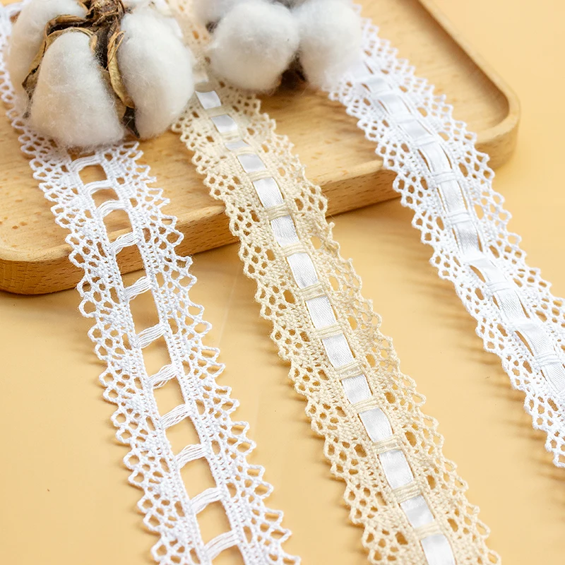 

Cotton Lace Trim 15 yard White Beige Ribbon Tapes Clothing Dress Sewing Cloth Fabric 3.3cm 1.3"Wide D0088BM4F302