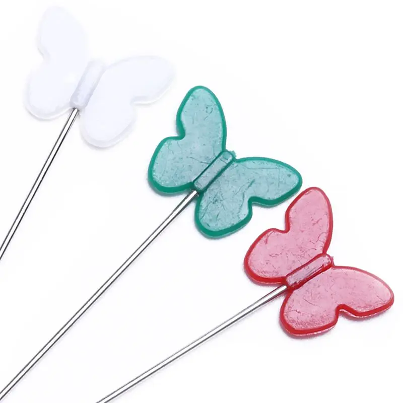 New-100pcs/набор пэтчворк булавки цветок кнопка головы булавки DIY лоскутное инструмент Аксессуары для шитья булавки для шитья и пэчворка бабочка