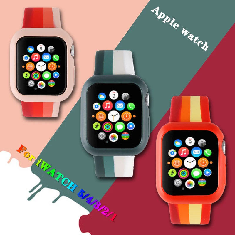 Ремешок силиконовый для Apple Watch Series 5 4 3 2 1 спортивный браслет iWatch 42 44 мм 40 | Наручные