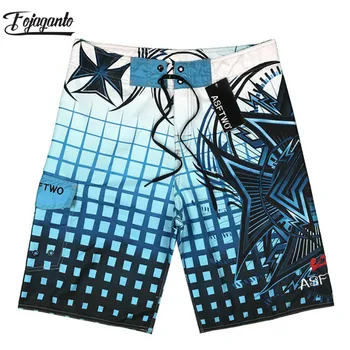

FOJAGANTO Brand Men Beach Shorts Plaid Print Swimwear Men's Beachwear Surf Summer Fashion Youth Comfortable Male Beach Shorts