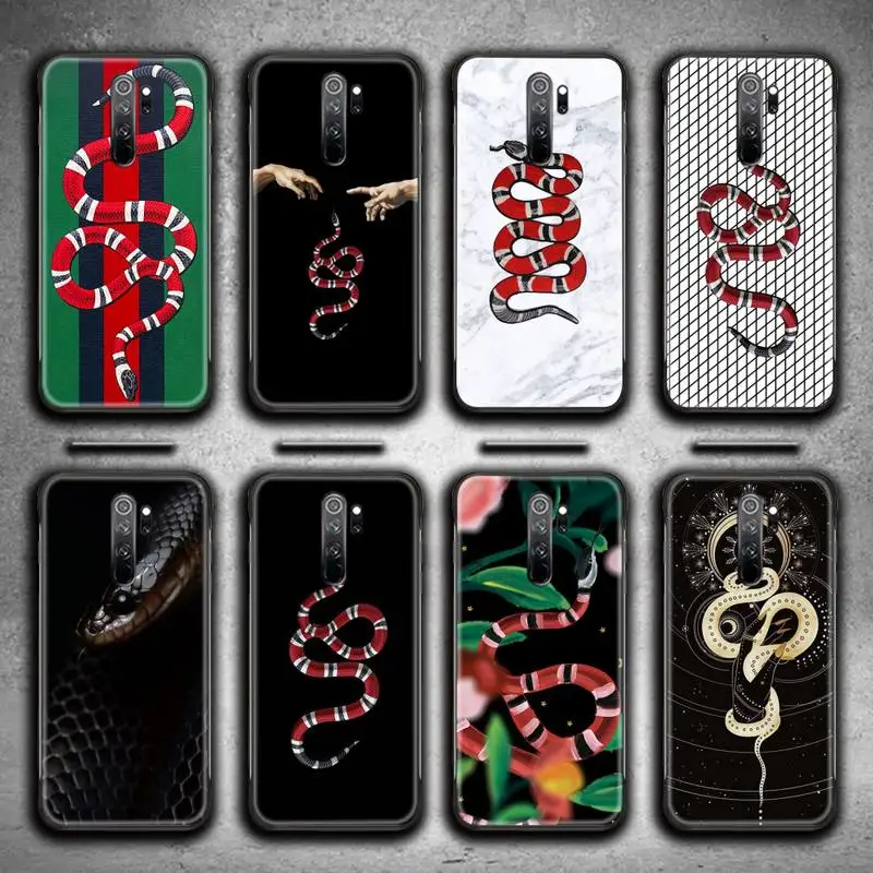 

Luxury brand snake shaped Phone Case for Redmi 9A 8A 7 6 6A Note 9 8 8T Pro Max Redmi 9 K20 K30 Pro