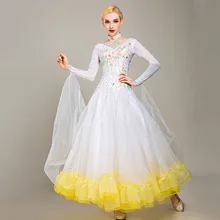 Новое Бальное Платье для соревнований, танцевальное платье высокого качества для женщин, современный вальс, танго, стандартное платье, 4 цвета