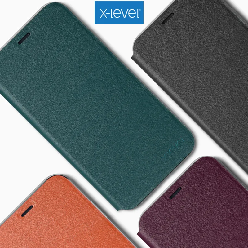 Ультратонкий флип-чехол X-level чехол-подставка из искусственной кожи и ТПУ для iPhone
