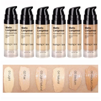 

Matte Longwear Foundation Liquid Moisturizing Hide Pores Coverage Freckles Scars Brighten Skin Tone Makeup Foundation