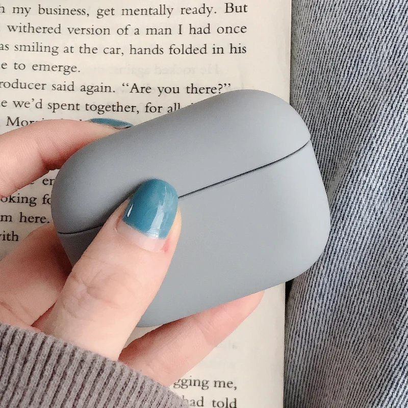 Серый Модный жесткий чехол для наушников для Apple Airpods pro противоударный чехол для AirPods 3 чехол для наушников матовый розовый защитный чехол для пары - Цвет: Серый