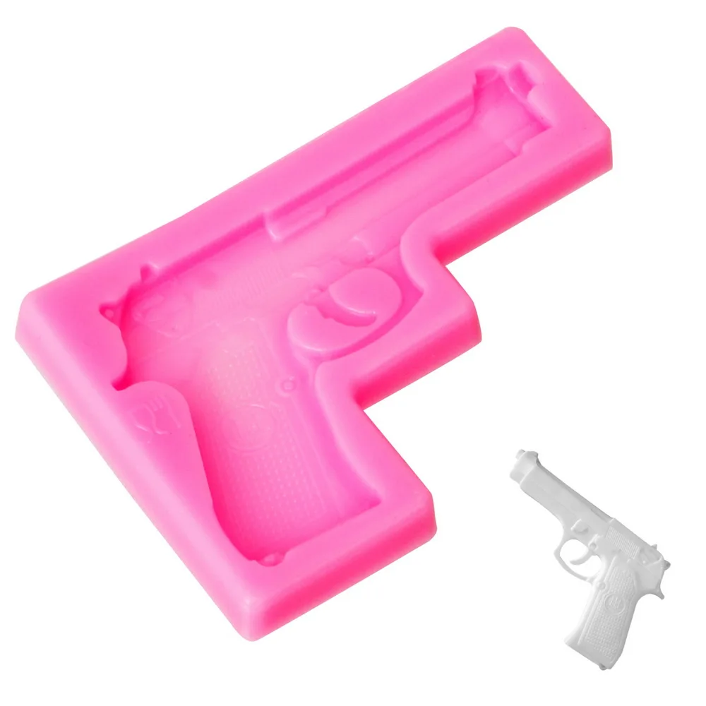 

Decoration DIY Fondant Soap Jelly Candy Chocolate Mould Gun Shape Baking Tool 3D Cake Silicone Mold Bakeware