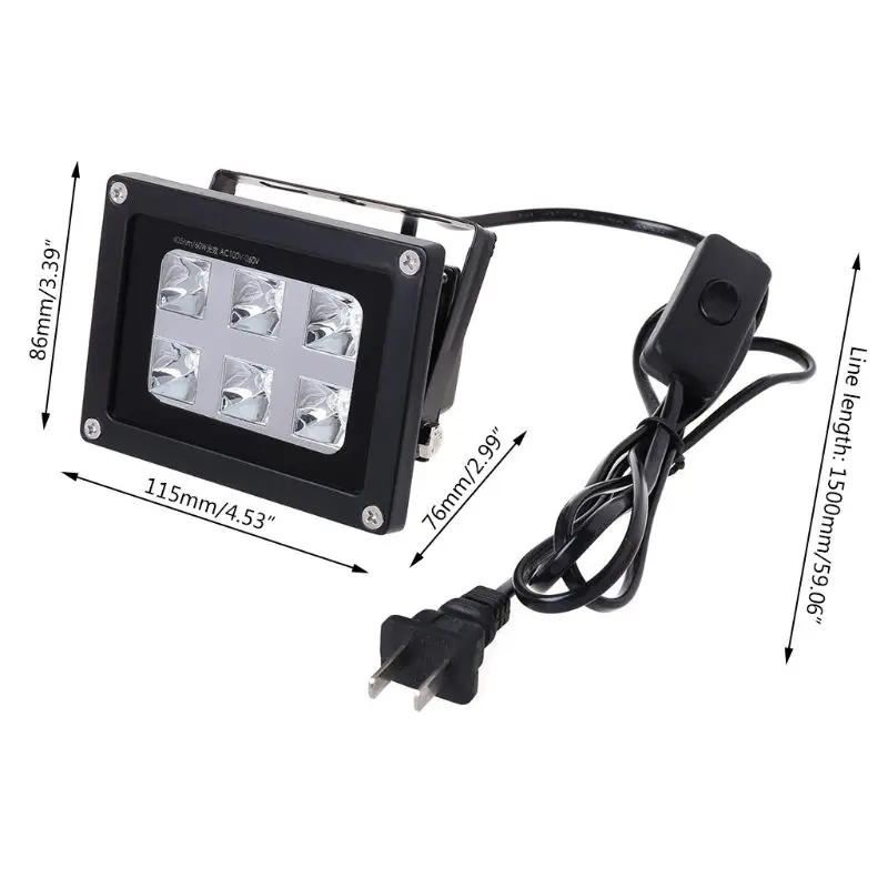 2020 New 60w 405nm 6 Uv Led Resin Curing Light Lamp For Sla Dlp 3d Printer Us Uk Eu Au 3d Printers Aliexpress