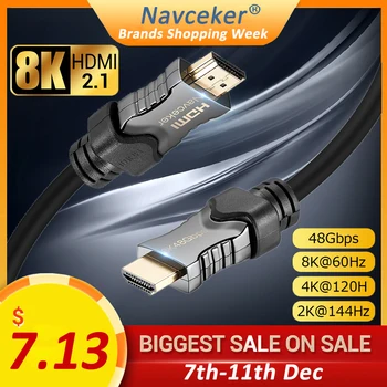2020 Best 8K 48Gbps 2.1 HDMI Cables 4K HDMI 2.1 Cable eARC Cabo HDMI 2.1 UHD Dynamic HDR HDMI 2.1 Cable for 8K Samsung QLED TV