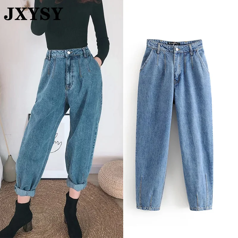 JXYSY estilo inglés high street vintage harem mom jeans Mujer alta cintura jeans  rectos pantalones vaqueros de estilo boyfriend para mujer de talla  grande|Pantalones vaqueros| - AliExpress