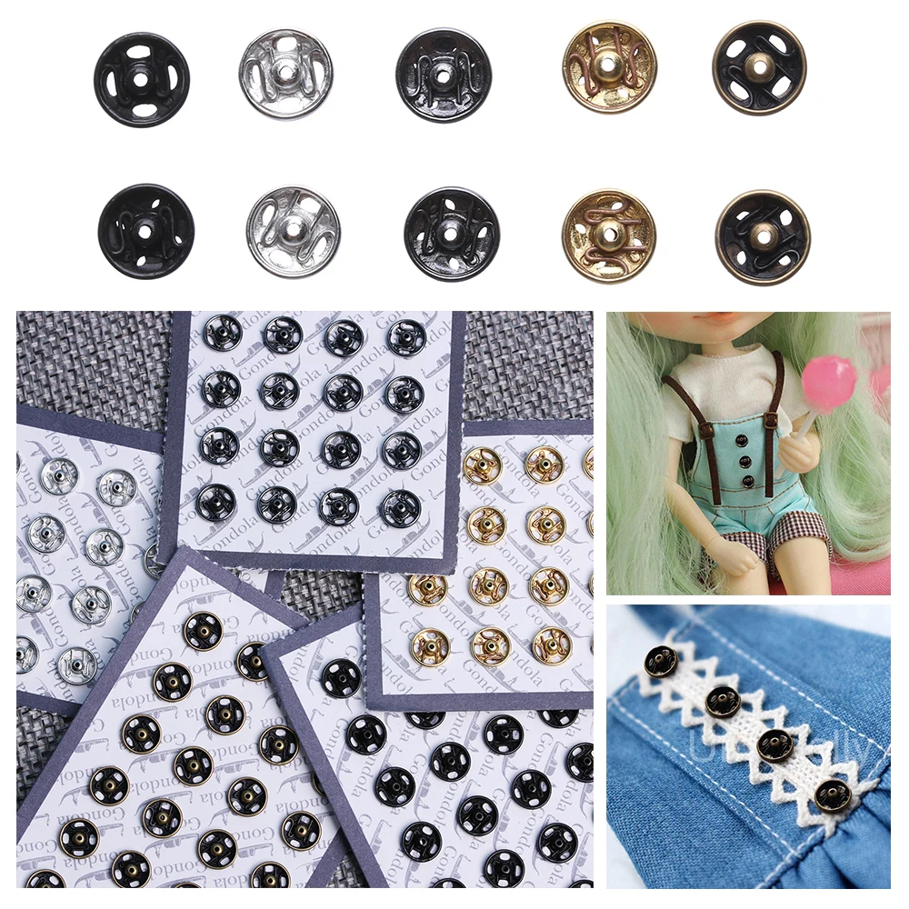 Doll Accessories 24 Pcs 5mm Mini Button Buckle For 1/6 Doll Clothes Metal Invisible Snap Handmade