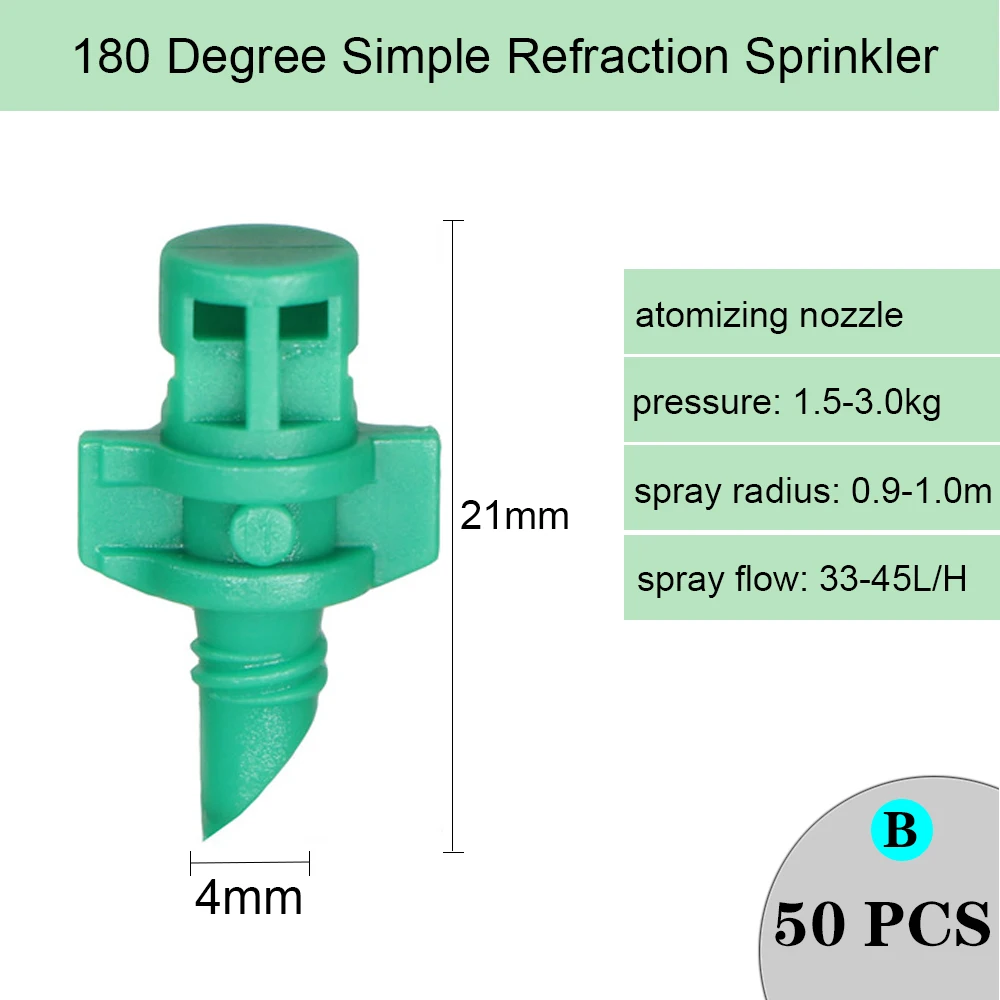 Variety Style Garden Drip Irrigation Dripper Fixed Flow Pressure Compensating Emitter 1/4'' Sprinkler Watering Refraction Nozzle 