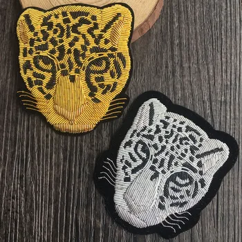 

8*7.5cm Animal Tiger Pattern Metal Wire Indian Silk Handcraft Embroidery French Design DIY Indian Silk Chest