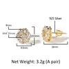 Hip Hop Claw Setting CZ Stone Bling Ice Out Plum Blossom Flower Stud Earring for Women Men Unisex Rapper Jewelry 2