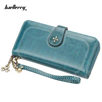 

Baellerry Women Top Quality Leather Wallet Multifunction oil leather Female Purse Long Big Capacity Card Holders Purse
