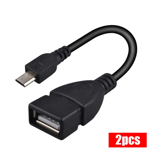 2 шт Micro5P адаптер OTG СВЕТОДИОДНЫЙ модуль панели управления USB к USB 2,0 для Xiaomi Samsung LG Sony Android телефон флэш-накопитель OTG адаптер - Цвет: Черный