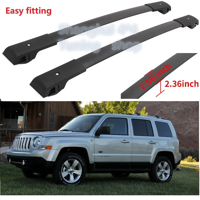 Black for Jeep Patriot 2007+ roof rack rail cross bar luggage rack