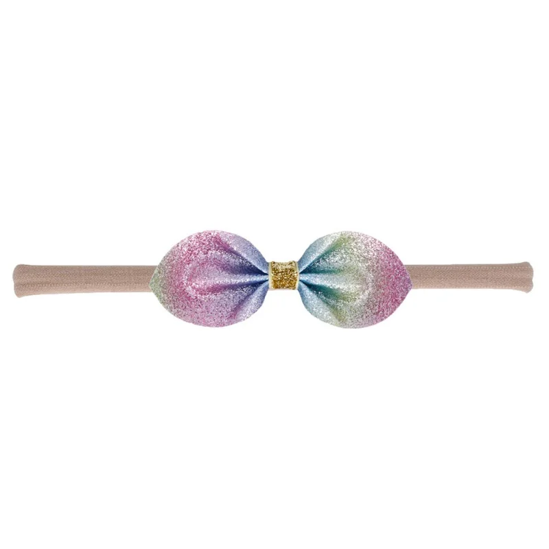 10 шт./лот, дизайн детская лента повязка с бантом на голову DIY Grosgrain ленты лук эластичный Волосы Резинки аксессуары
