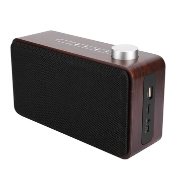

W5A Portable Wireless Bluetooth Speaker Walnut Grain Speaker Memory Card Outdoor Indoor bluetooth speaker for stereo music