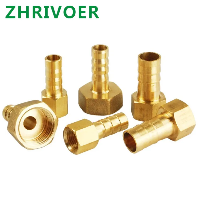 Uxcell Brass Hose Barb Adapter - 10mm Barb To 1/2" Female NPT Thread Coupler