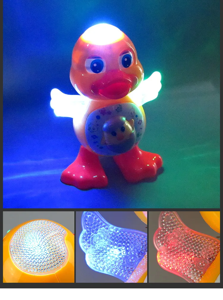 Zhenwei Battery Powered Musical Dancing Duck with Flashing Light Interesting Waddle Electronic Toy Gift for Toddlers Children